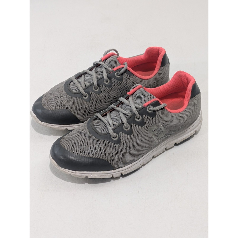 FootJoy Women's Gray/Coral Spikeless Golf Shoes Size 7